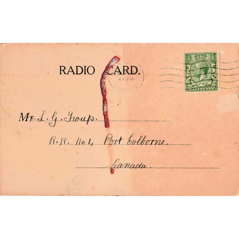 1925 Vintage Radio QSL Card Wireless Annual for Amateurs London to Canada WAAE - Picture 2 of 2